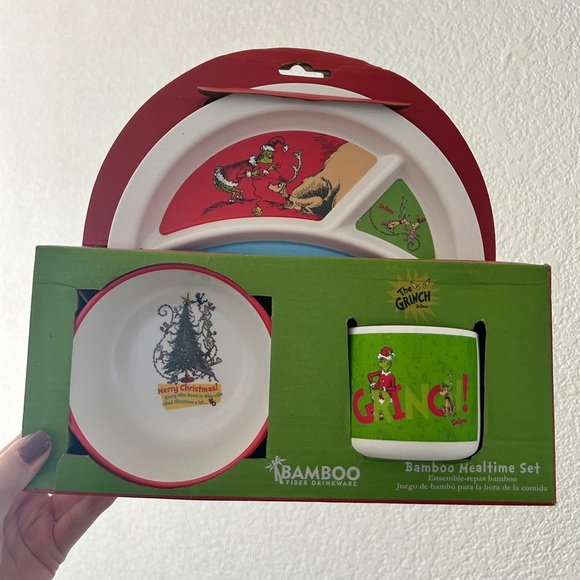 The Grinch Bamboo Mealtime Set, 3 Piece Set- NWT - Picture 1 of 5